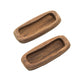 Set of Two Brown Teak Wood Drawer Pull Knobs