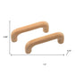 Set of Two Brown Wood C Shape Drawer Pull Knobs