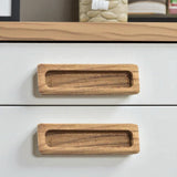 Set of Two Brown Teak Wood Drawer Pull Knobs