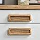 Set of Two Brown Teak Wood Drawer Pull Knobs