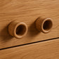 Set of Two Brown Wood Round Open Circle Drawer Pull Knobs
