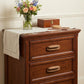 Set of Two Brown Wood Oval Drawer Pull Knobs