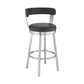 30" Black And Silver Iron Swivel Backless Bar Height Bar Chair