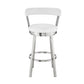 26" White And Silver Iron Swivel Backless Counter Height Bar Chair
