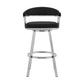 29" Black And Silver Iron Swivel Backless Bar Height Bar Chair