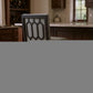 30" Gray And Black Faux Leather And Iron Swivel Bar Height Bar Chair