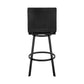 26" Gray And Black Faux Leather And Iron Swivel Counter Height Bar Chair