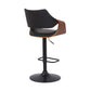 25" Black Iron Swivel Adjustable Height Bar Chair