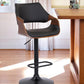 25" Black Iron Swivel Adjustable Height Bar Chair