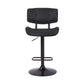 25" Black Iron Swivel Adjustable Height Bar Chair