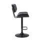Gray and Black Iron and Faux Leather Adjustable Height Swivel Bar Chair