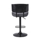 Gray and Black Iron and Faux Leather Adjustable Height Swivel Bar Chair