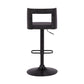 24" Black Faux Leather And Iron Swivel Adjustable Height Bar Chair