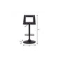 24" Black Faux Leather And Iron Swivel Adjustable Height Bar Chair