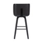 30" Gray and Black Faux Leather and Iron Bar Height Swivel Bar Chair