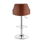 Gray And Silver Faux Leather And Iron Adjustable Height Swivel Bar Chair