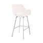 30" White And Silver Iron Swivel Low Back Bar Height Bar Chair