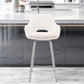30" White And Silver Iron Swivel Low Back Bar Height Bar Chair