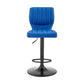 25" Blue And Black Iron Swivel Adjustable Height Bar Chair