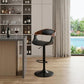 24" Black Iron Swivel Low Back Adjustable Height Bar Chair