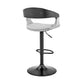 Gray And Black Iron Swivel Low Back Adjustable Height Bar Chair