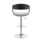 24" Gray And Silver Iron Swivel Low Back Adjustable Height Bar Chair