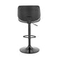 24" Gray And Black Iron Swivel Adjustable Height Bar Chair