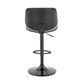 24" Gray And Black Iron Swivel Adjustable Height Bar Chair