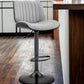 24" Gray And Black Iron Swivel Adjustable Height Bar Chair