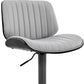 24" Gray And Black Iron Swivel Adjustable Height Bar Chair