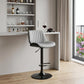 24" Gray And Black Iron Swivel Adjustable Height Bar Chair