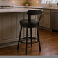 26" Black Iron Swivel Counter Height Bar Chair