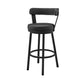 30" Black Faux Leather and Steel Low Back Bar Height Swivel Bar Chair