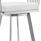 29" White And Silver Iron Swivel Low Back Bar Height Bar Chair