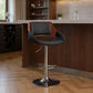 25" Black And Silver Iron Swivel Low Back Adjustable Height Bar Chair
