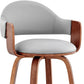 30" Gray And Brown Swivel Low Back Bar Height Bar Chair