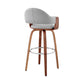 30" Gray And Brown Swivel Low Back Bar Height Bar Chair