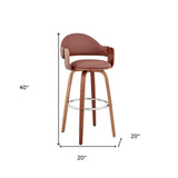 30" Brown Swivel Low Back Bar Height Bar Chair