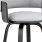 26" Gray And Black Iron Swivel Low Back Counter Height Bar Chair