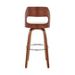 30" Cream and Brown Faux Leather Swivel Bar Chair