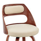 30" Cream and Brown Faux Leather Swivel Bar Chair