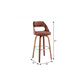 26" Brown Faux Leather Swivel Counter Height Bar Chair