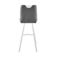 30" Gray And Silver Iron Bar Height Bar Chair