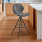 27" Charcoal And Black Fabric Microfiber And Microsuede And Iron Counter Height Bar Chair