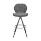 27" Charcoal And Black Fabric Microfiber And Microsuede And Iron Counter Height Bar Chair