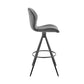 27" Charcoal And Black Fabric Microfiber And Microsuede And Iron Counter Height Bar Chair