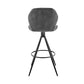 27" Charcoal And Black Fabric Microfiber And Microsuede And Iron Counter Height Bar Chair