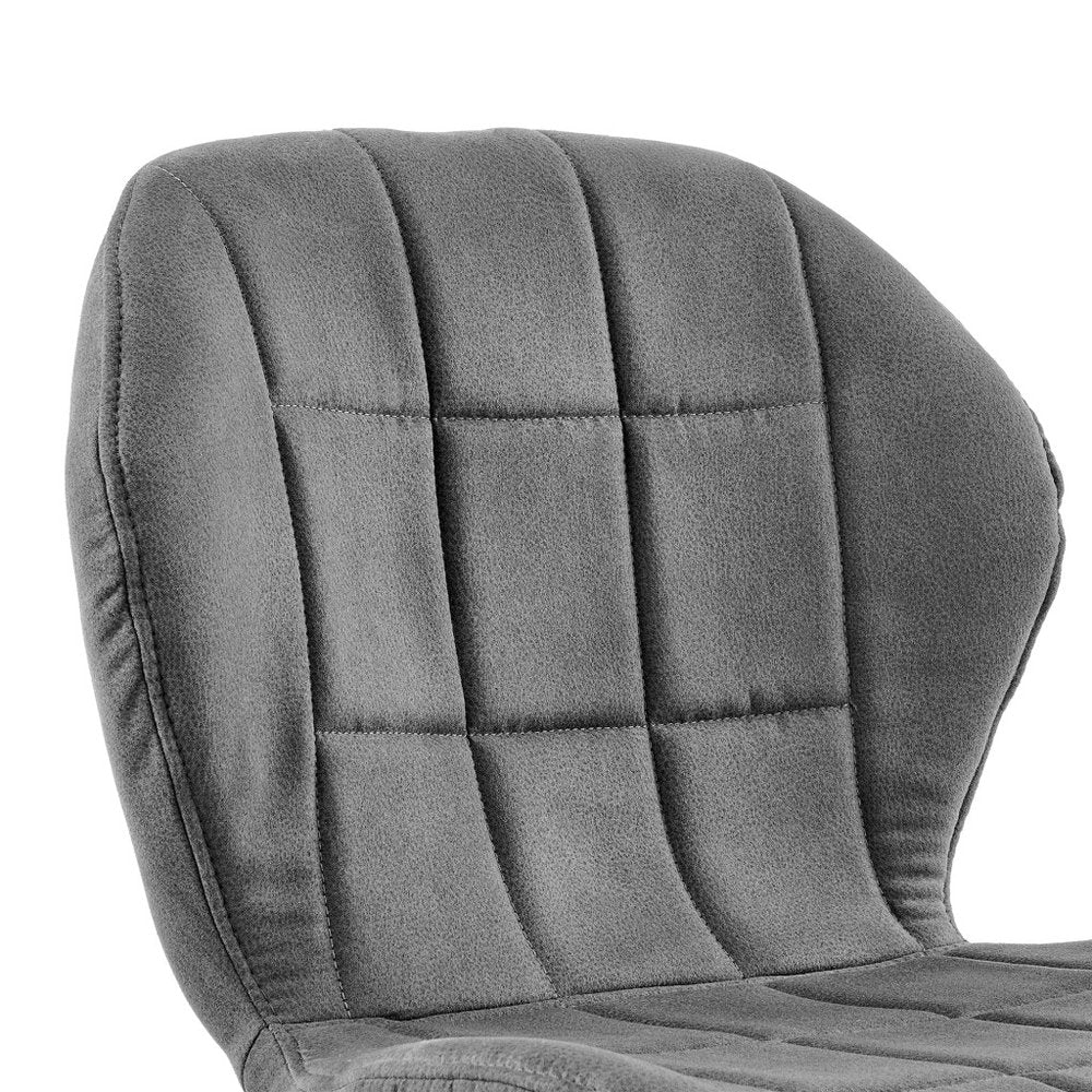 27" Charcoal And Black Fabric Microfiber And Microsuede And Iron Counter Height Bar Chair