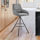26" Charcoal And Black Iron Counter Height Bar Chair