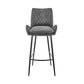 26" Charcoal And Black Iron Counter Height Bar Chair